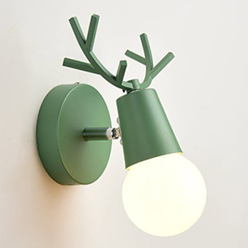 Modern Nordic Macarons Style Unique Shade Wall Sconce Metal 1 Light Sconces in Black and White