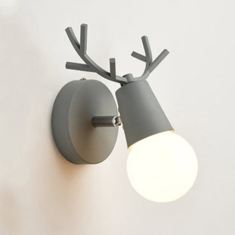 Modern Nordic Macarons Style Unique Shade Wall Sconce Metal 1 Light Sconces in Black and White