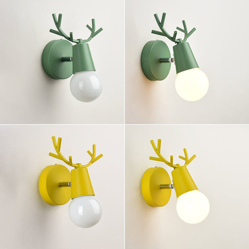 Modern Nordic Macarons Style Unique Shade Wall Sconce Metal 1 Light Sconces in Black and White