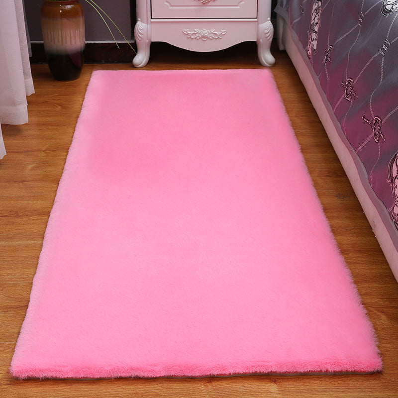 Tapis décontracté de couleur unie en polyester, tapis contemporain, lavable, pour la décoration de la maison