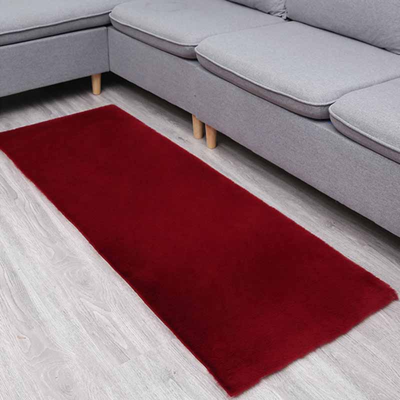 Tapis décontracté de couleur unie en polyester, tapis contemporain, lavable, pour la décoration de la maison