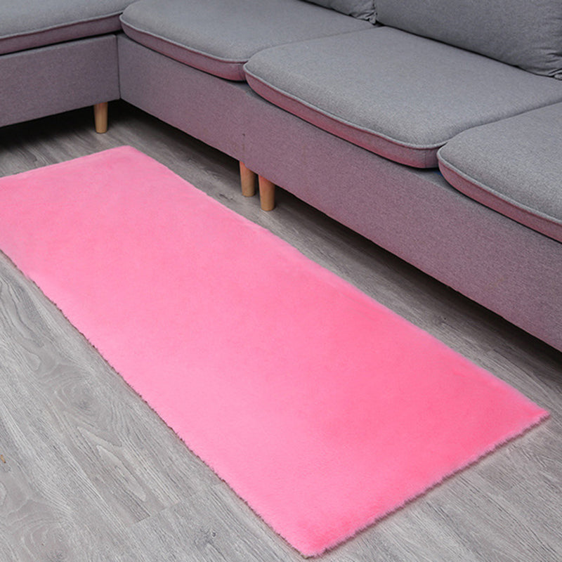 Tapis décontracté de couleur unie en polyester, tapis contemporain, lavable, pour la décoration de la maison