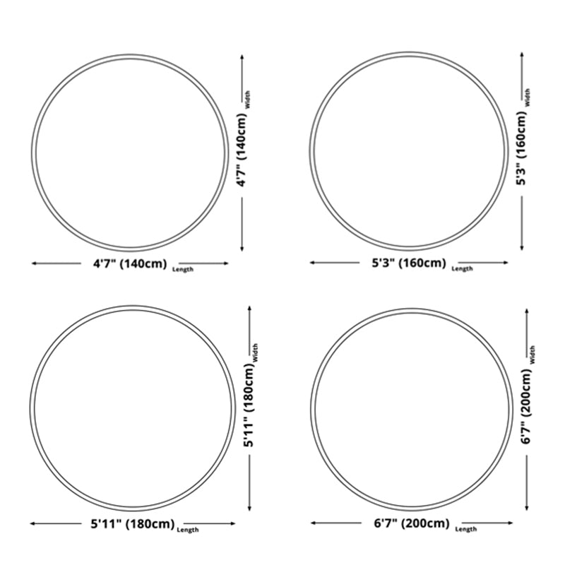 Round Bold 3D Print Rug White Tone Polyester Area Carpet Non-Slip Backing Rug for Living Room