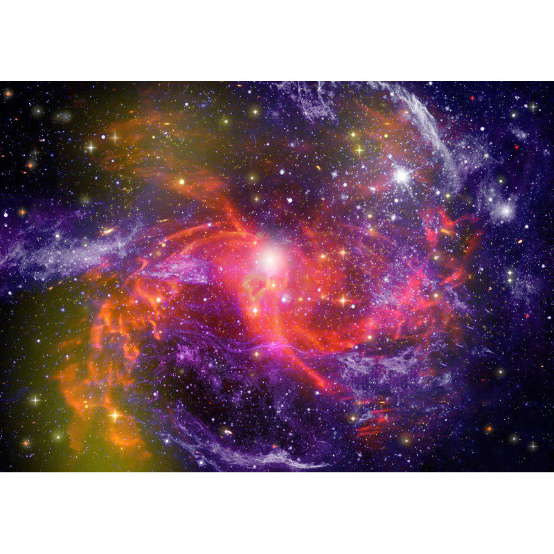 Calming 3D Universe Print Rug Black Tone Polyester Area Carpet Non-Slip Backing Rug for Living Room