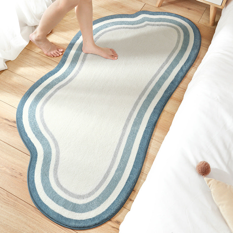 Novelty Cloud Shape Rug Funky Polyester Rug Anti-Slip Backing Washable Carpet for Home Decor