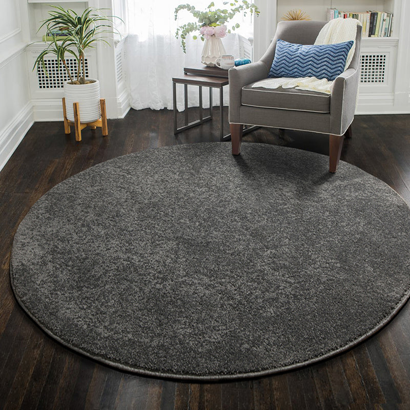 Tappeto moderno rotondo in poliestere solido poliestere moquette non slip tappeto interno per soggiorno