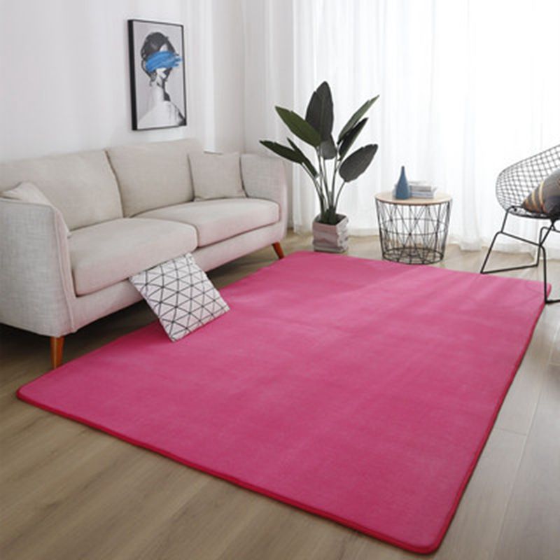 Simplicity Living Room Carpet Purple Pure Color Indoor Rug Polyester Washable Area Carpet