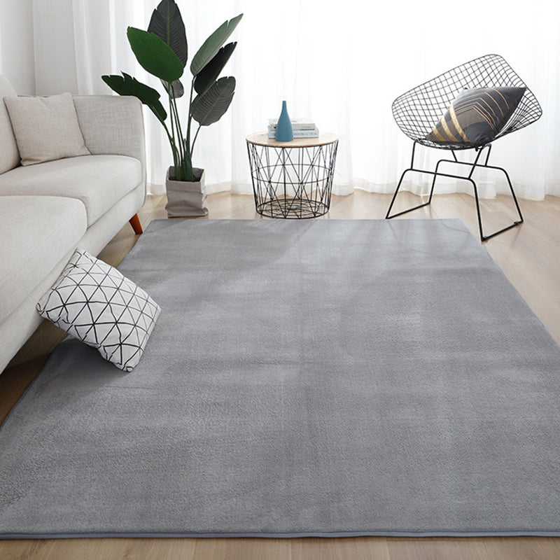Simplicity Living Room Carpet Purple Pure Color Indoor Rug Polyester Washable Area Carpet