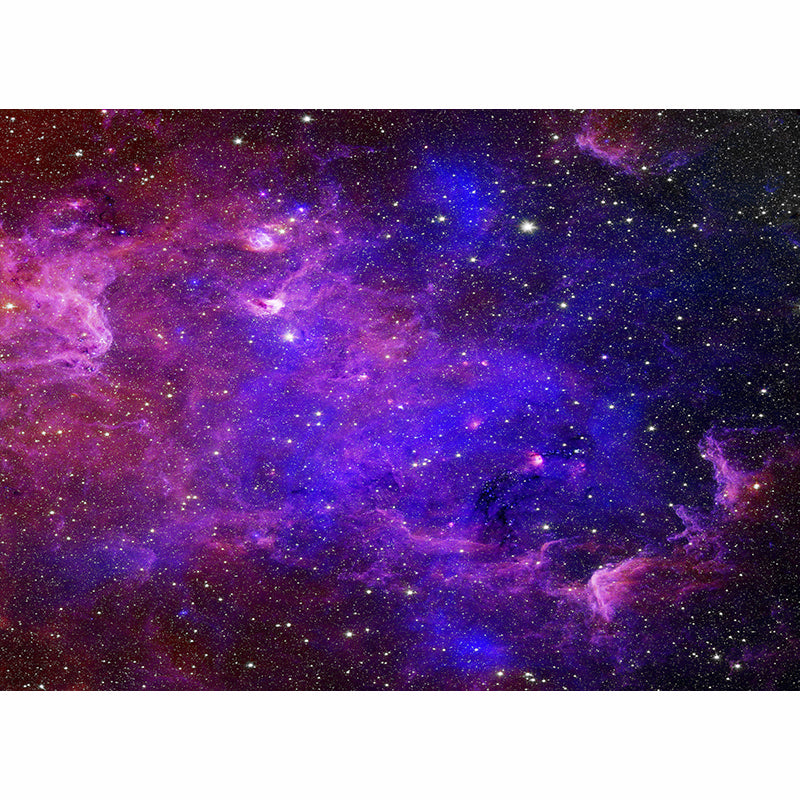 Blue Tone Starry Sky Print Rug Polyester Carpet Funky Anti-Slip Backing Indoor Rug for Living Room