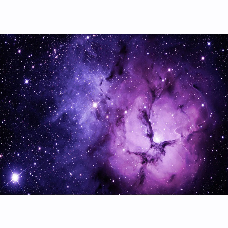 Blue Tone Starry Sky Print Rug Polyester Carpet Funky Anti-Slip Backing Indoor Rug for Living Room