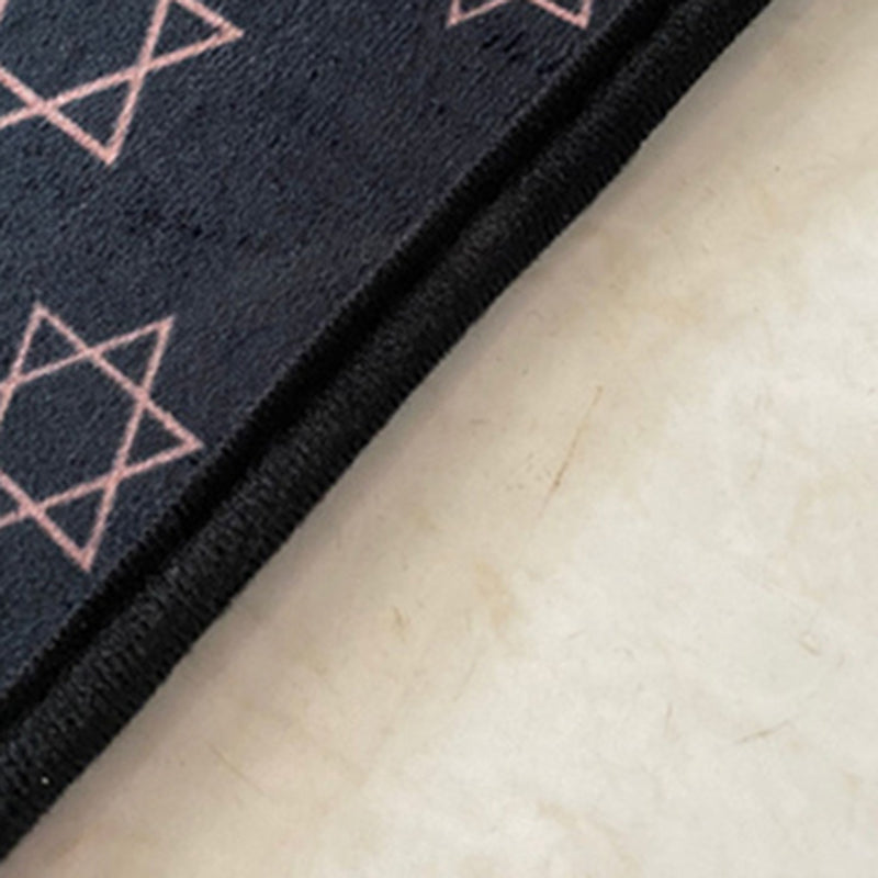 Round Blue Tone Earth Print Rug Polyester Carpet Creative Stain Resistant Indoor Rug for Living Room