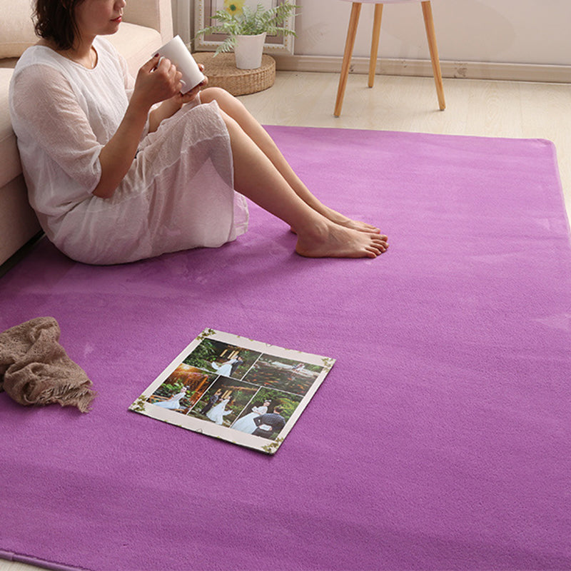 Khaki Simple Rug Polyester Solid Color Indoor Carpet Anti-Split Backing Area Rug for Indoor Room