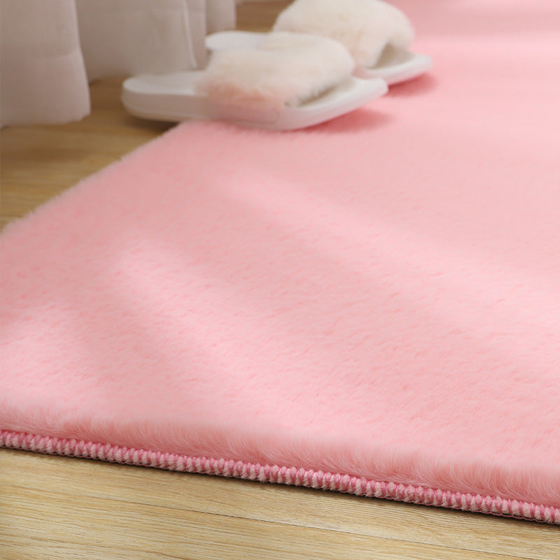Tapis de chambre intérieure kaki tapis de couleur pure décontractée en polyester