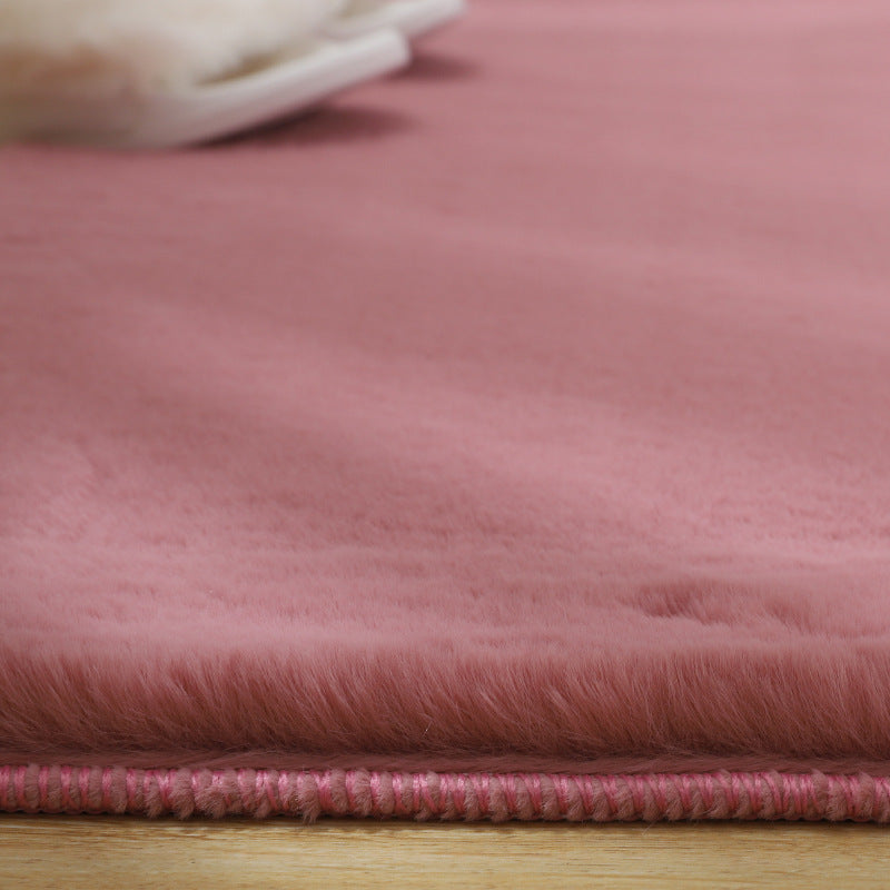 Tapis de chambre intérieure kaki tapis de couleur pure décontractée en polyester