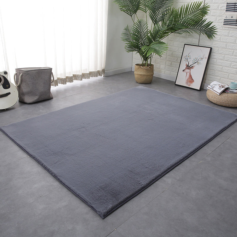 Tapis de chambre intérieure kaki tapis de couleur pure décontractée en polyester