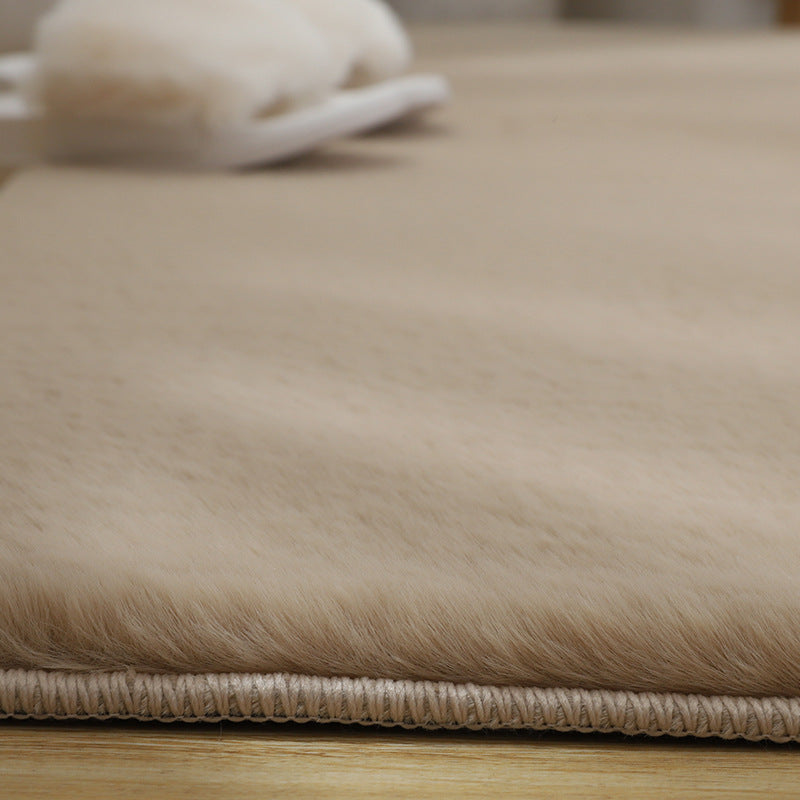 Tapis de chambre intérieure kaki tapis de couleur pure décontractée en polyester