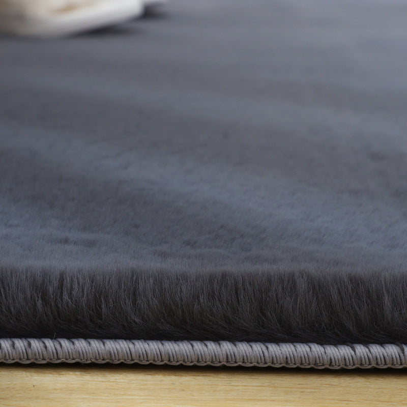 Tapis de chambre intérieure kaki tapis de couleur pure décontractée en polyester