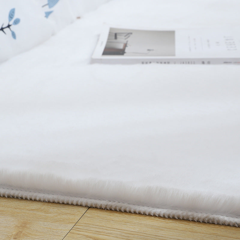 Tapis de chambre intérieure kaki tapis de couleur pure décontractée en polyester