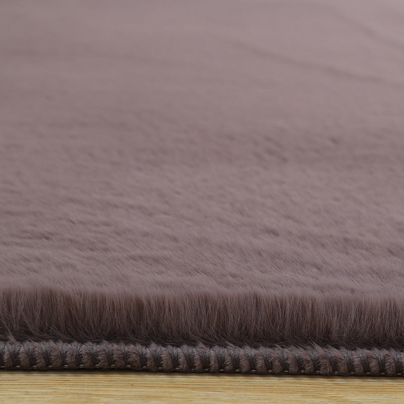 Tapis de chambre intérieure kaki tapis de couleur pure décontractée en polyester