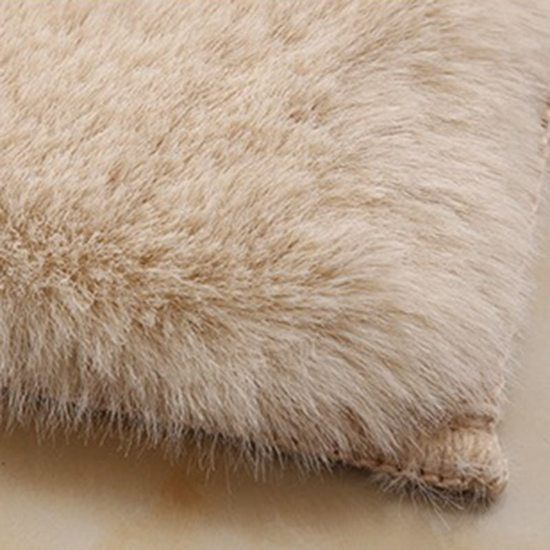 Tapis de chambre intérieure kaki tapis de couleur pure décontractée en polyester