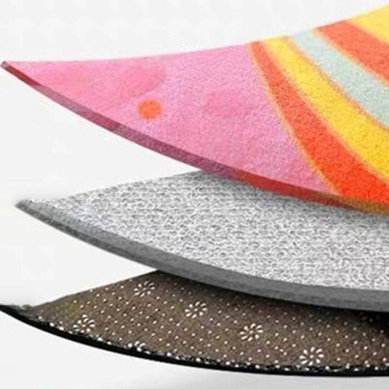 Round Multicolor Creative Carpet Polyester Earth Print Indoor Rug Stain Resistant Rug for Home Decor