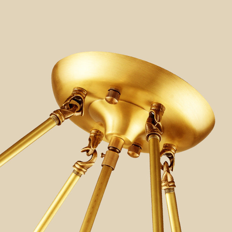 Glass Gold Ceiling Mounted Fixture Shaded Traditional Close to Ceiling Chandelier