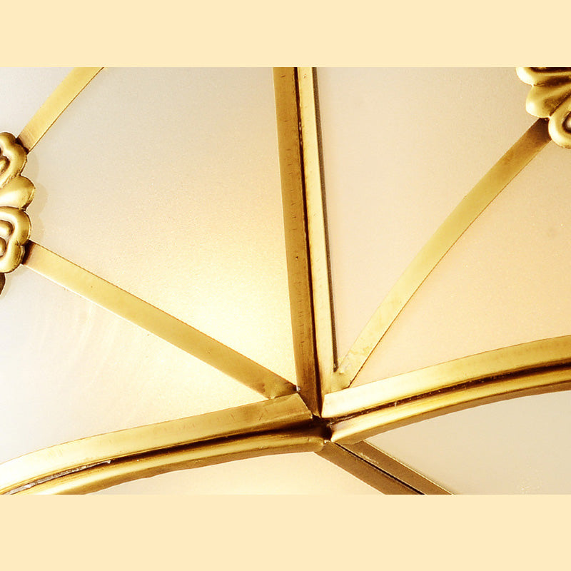 Glass Gold Ceiling Mounted Fixture Shaded Traditional Close to Ceiling Chandelier