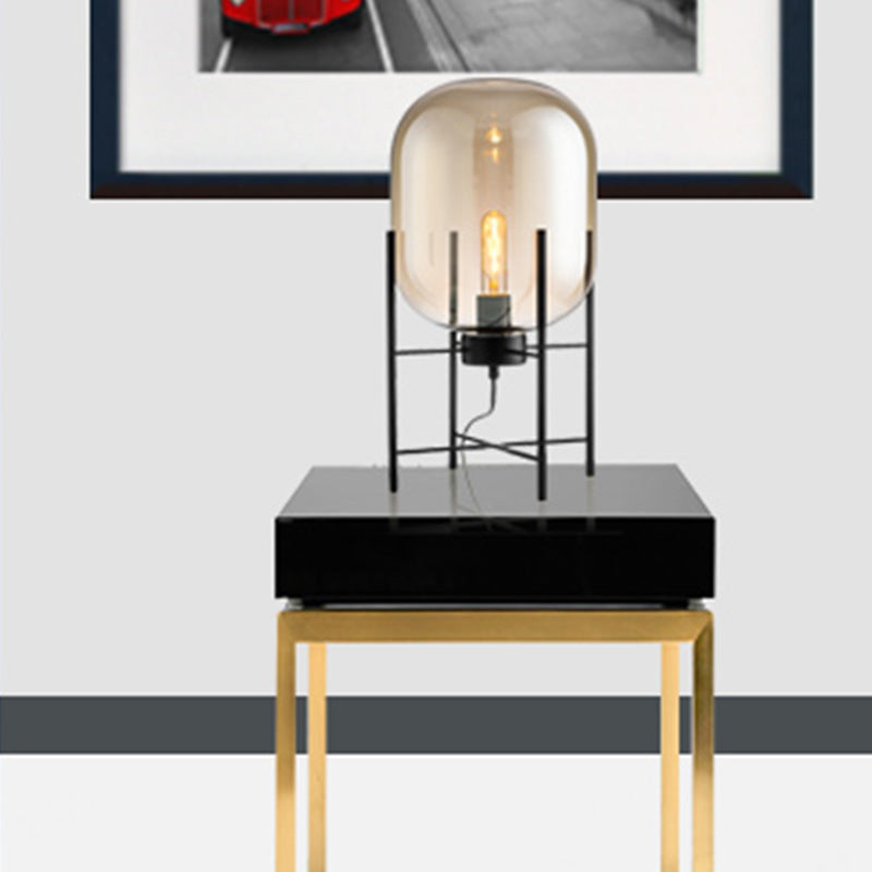 Ultramoderne eenvoud vat tafellamp glas nachtkastje lamp voor slaapkamer