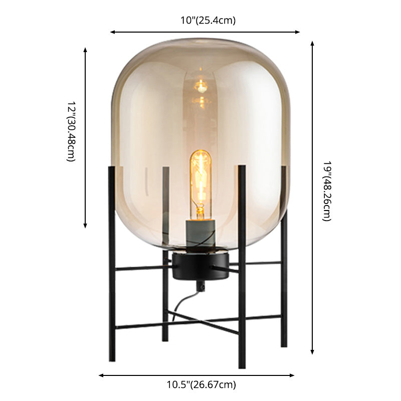 Ultramoderne eenvoud vat tafellamp glas nachtkastje lamp voor slaapkamer