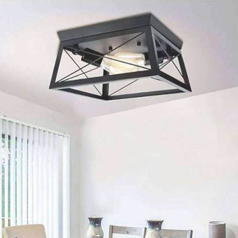 Industrial Style Vintage 2-Birnen Deckenlampe Winkel einstellbar Design Metall Flush Mount Licht