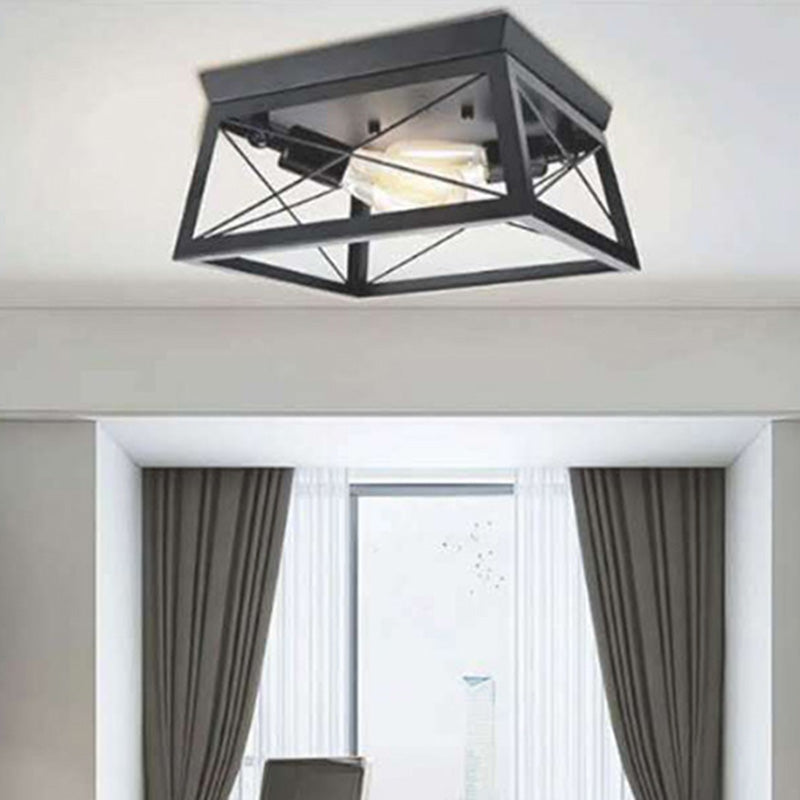 Industrial Style Vintage 2-Birnen Deckenlampe Winkel einstellbar Design Metall Flush Mount Licht