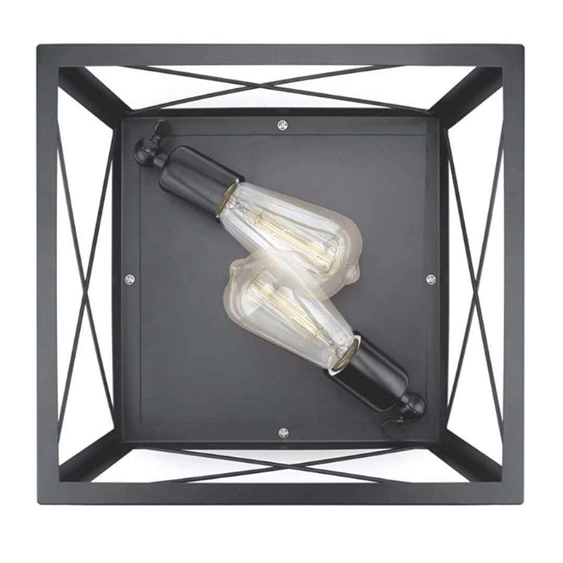 Industrial Style Vintage 2-Birnen Deckenlampe Winkel einstellbar Design Metall Flush Mount Licht