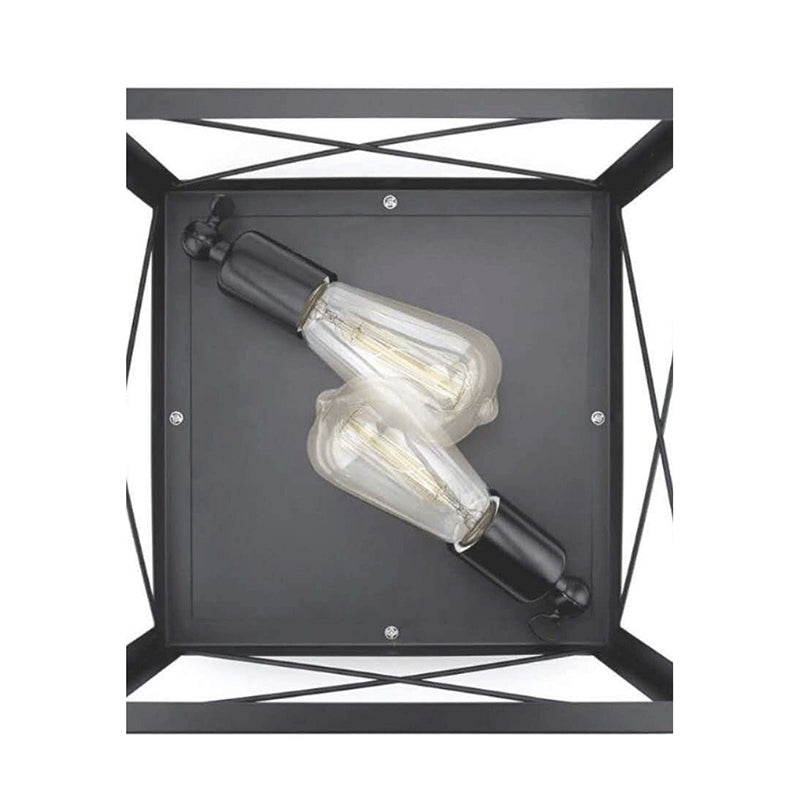 Industrial Style Vintage 2-Birnen Deckenlampe Winkel einstellbar Design Metall Flush Mount Licht