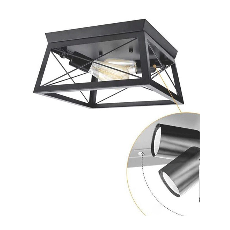 Industrial Style Vintage 2-Birnen Deckenlampe Winkel einstellbar Design Metall Flush Mount Licht