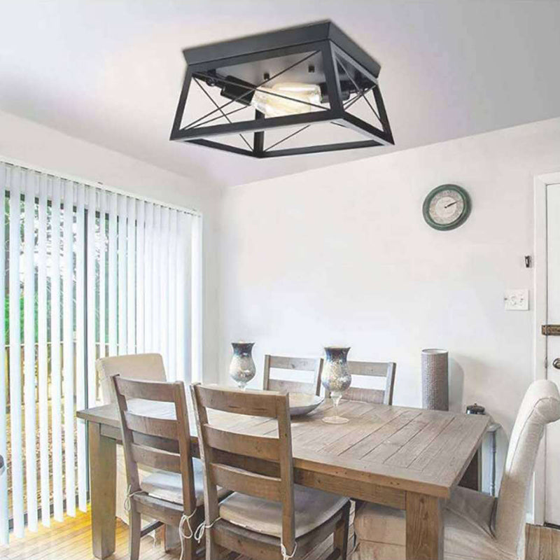 Industrial Style Vintage 2-Birnen Deckenlampe Winkel einstellbar Design Metall Flush Mount Licht