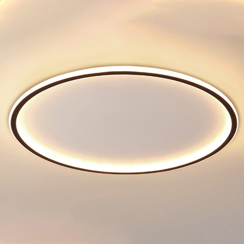 Runde Unterputz-Beleuchtung, minimalistische LED-Deckenleuchte aus Aluminium in Schwarz und Weiß