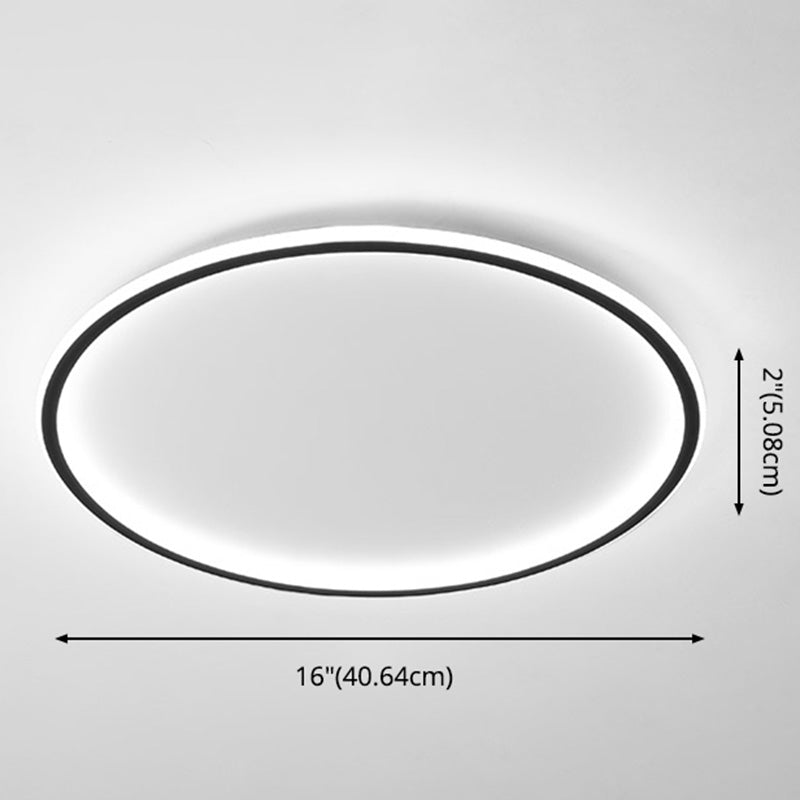 Runde Unterputz-Beleuchtung, minimalistische LED-Deckenleuchte aus Aluminium in Schwarz und Weiß