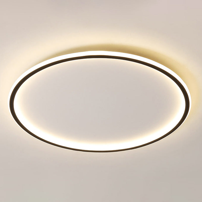 Runde Unterputz-Beleuchtung, minimalistische LED-Deckenleuchte aus Aluminium in Schwarz und Weiß