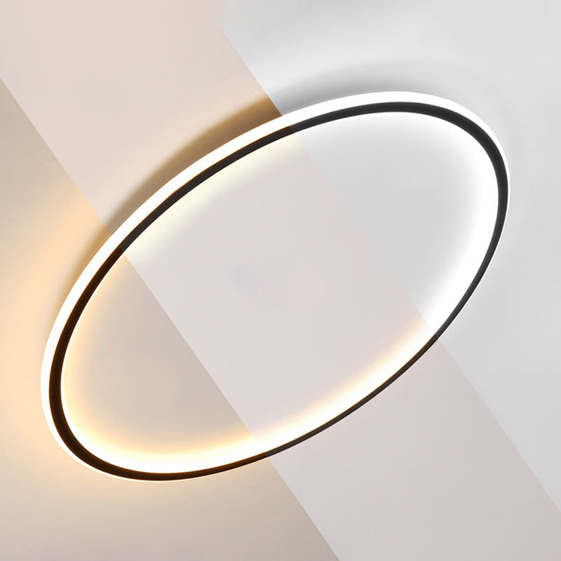 Runde Unterputz-Beleuchtung, minimalistische LED-Deckenleuchte aus Aluminium in Schwarz und Weiß