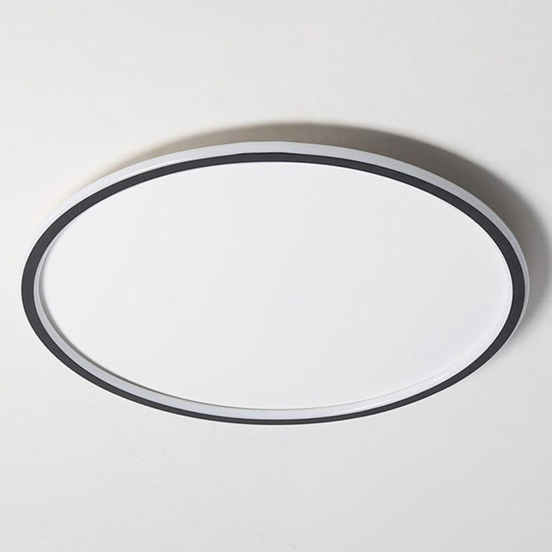 Runde Unterputz-Beleuchtung, minimalistische LED-Deckenleuchte aus Aluminium in Schwarz und Weiß