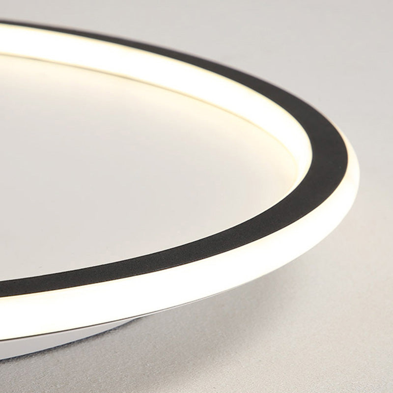 Runde Unterputz-Beleuchtung, minimalistische LED-Deckenleuchte aus Aluminium in Schwarz und Weiß