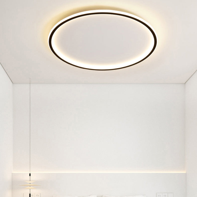 Runde Unterputz-Beleuchtung, minimalistische LED-Deckenleuchte aus Aluminium in Schwarz und Weiß