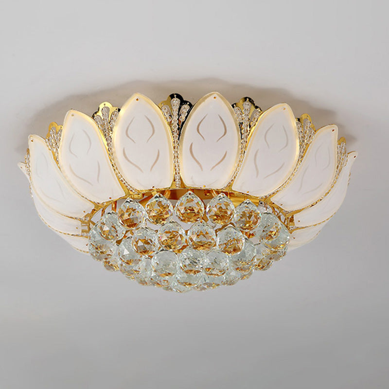 Fleur cristal encastré plafonnier style moderne or encastré luminaire
