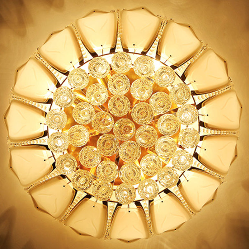 Fleur cristal encastré plafonnier style moderne or encastré luminaire