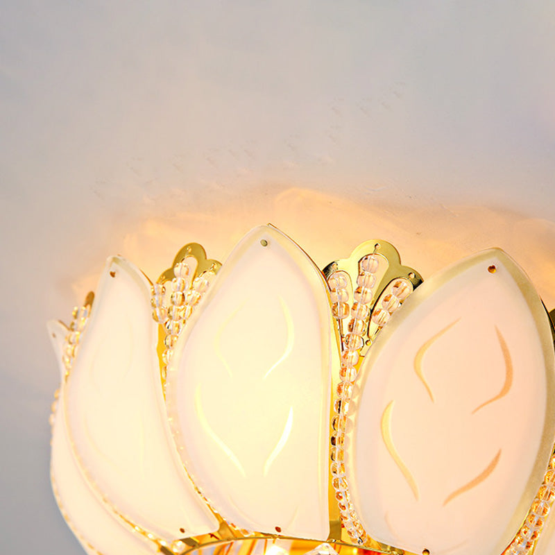 Fleur cristal encastré plafonnier style moderne or encastré luminaire