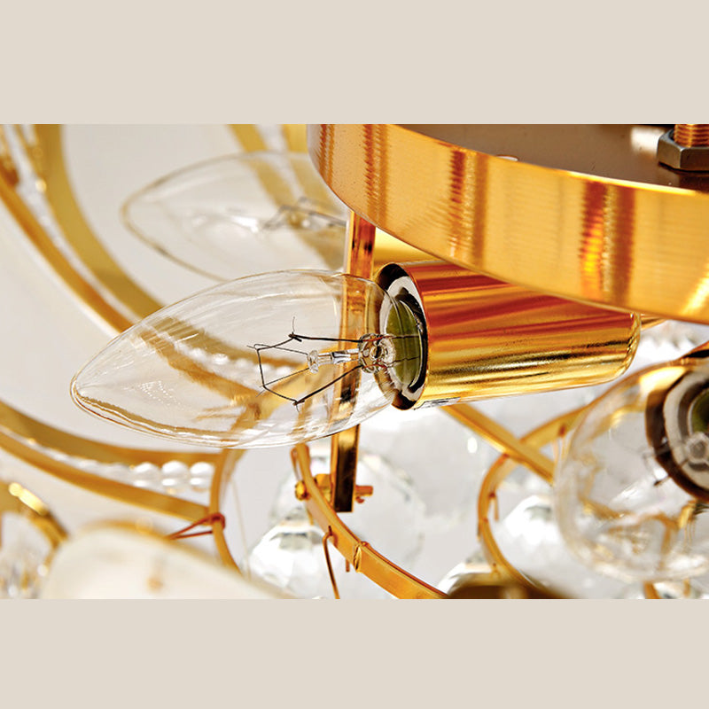 Fleur cristal encastré plafonnier style moderne or encastré luminaire