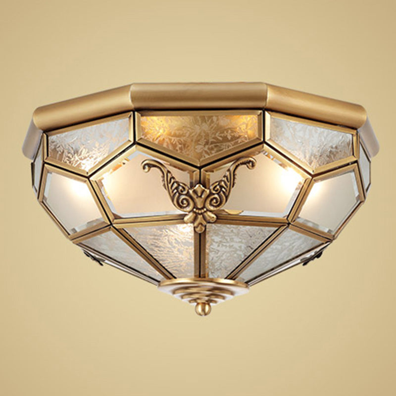 Schoolhouse Close to Ceiling Chandelier Traditional Brass Close to Ceiling Lighting