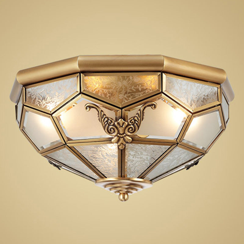 Schoolhouse Close to Ceiling Chandelier Traditional Brass Close to Ceiling Lighting