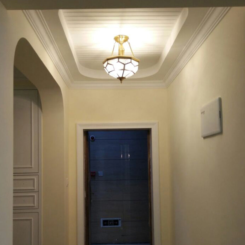 Schoolhouse Close to Ceiling Chandelier Traditional Brass Close to Ceiling Lighting