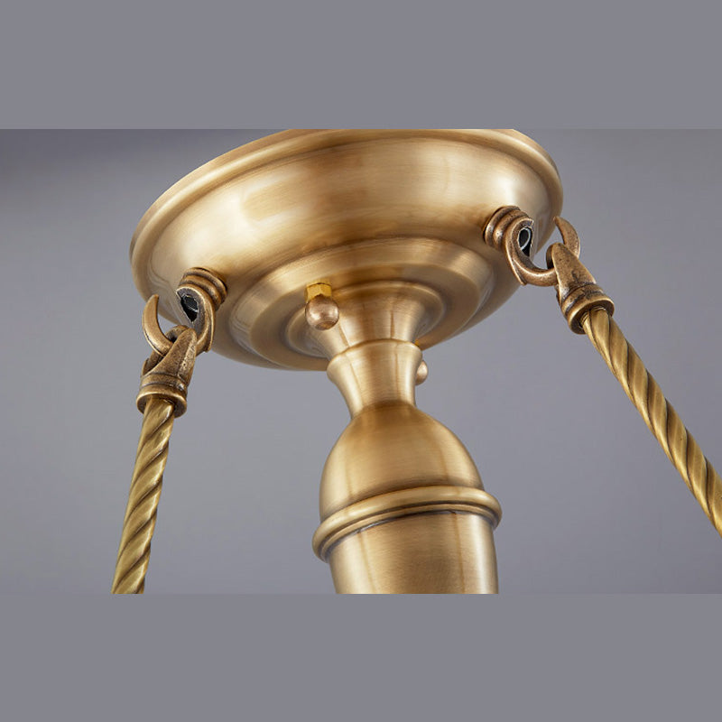 Schoolhouse Close to Ceiling Chandelier Traditional Brass Close to Ceiling Lighting
